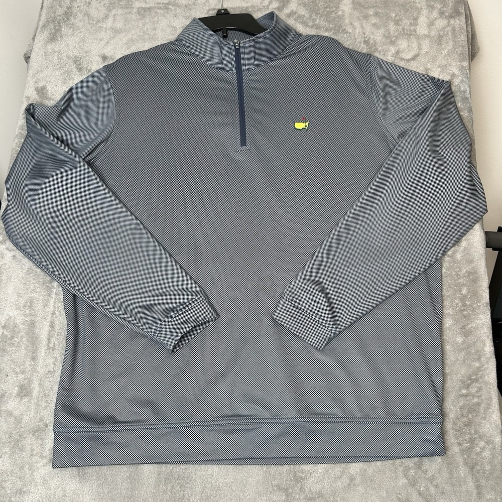 Masters by Peter Millar Men's Quarter Zip Pullover Gray & Blue Sweater Size 2XL